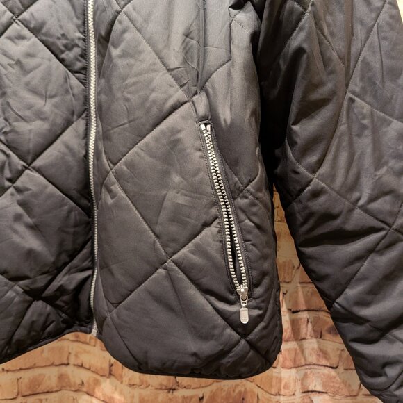 EB TEK Black Reversible Quilted Jacket with Zip Pockets Size Large - Picture 4 of 15